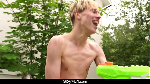 Big Gorgeous Twink Boys Enjoy Squirt Guns Which Leads To Their Dicks Squirting In This Gay Threesome best Movies