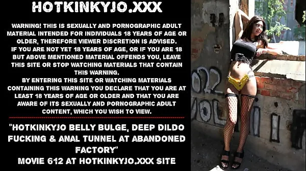 Big Hotkinkyjo belly bulge, deep dildo fucking & anal tunnel at abandoned factory best Movies